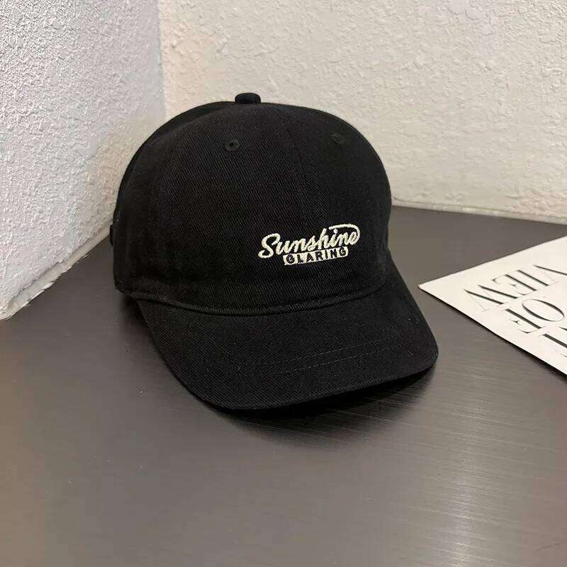 Solid Color Letter Embroidery Duck Tongue Cap For Men Women Short Brim Baseball Casual Adjustable Unisex Sun Hat Y260115