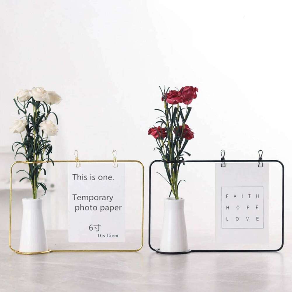 Creative Decor Nordic Style Art Retro Vase Metal Plant Holder Deoration Iron Line Flower Ornament For Home Room Garden C260116