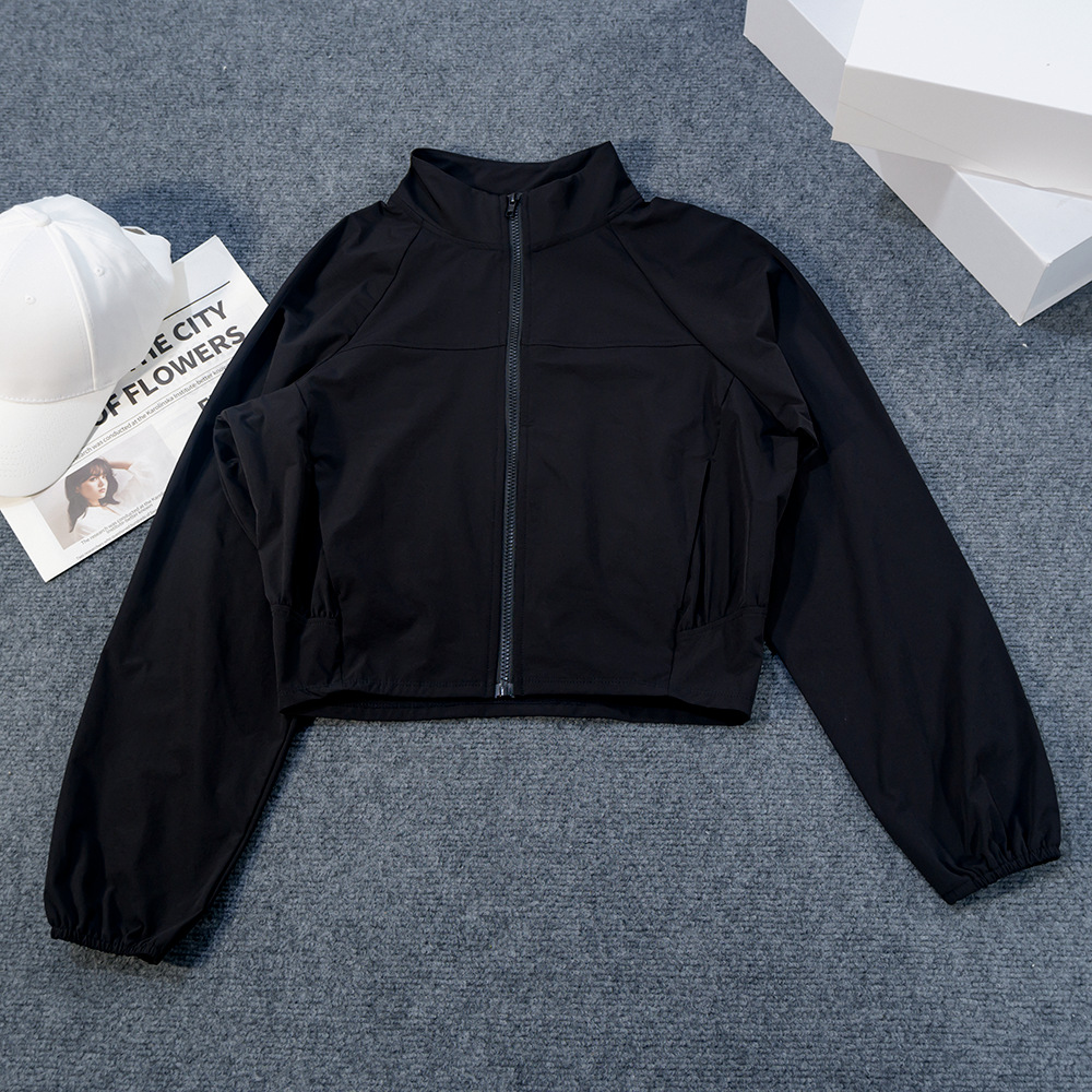 Designer Long Sleeve Pocket Sports Jacket Women Zip Fitness Yoga Shirt Gym Top Activewear Running Coats Workout Clothes Woman