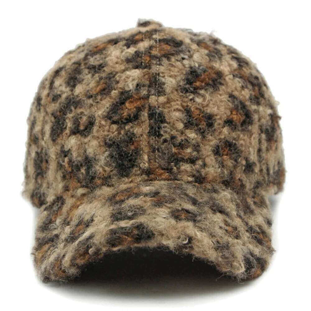 HT5003 Thick Warm Leopard Printed Men Women Adjustable Snapback Cap Male Female 6 Panels Winter Baseball Hat Y260115
