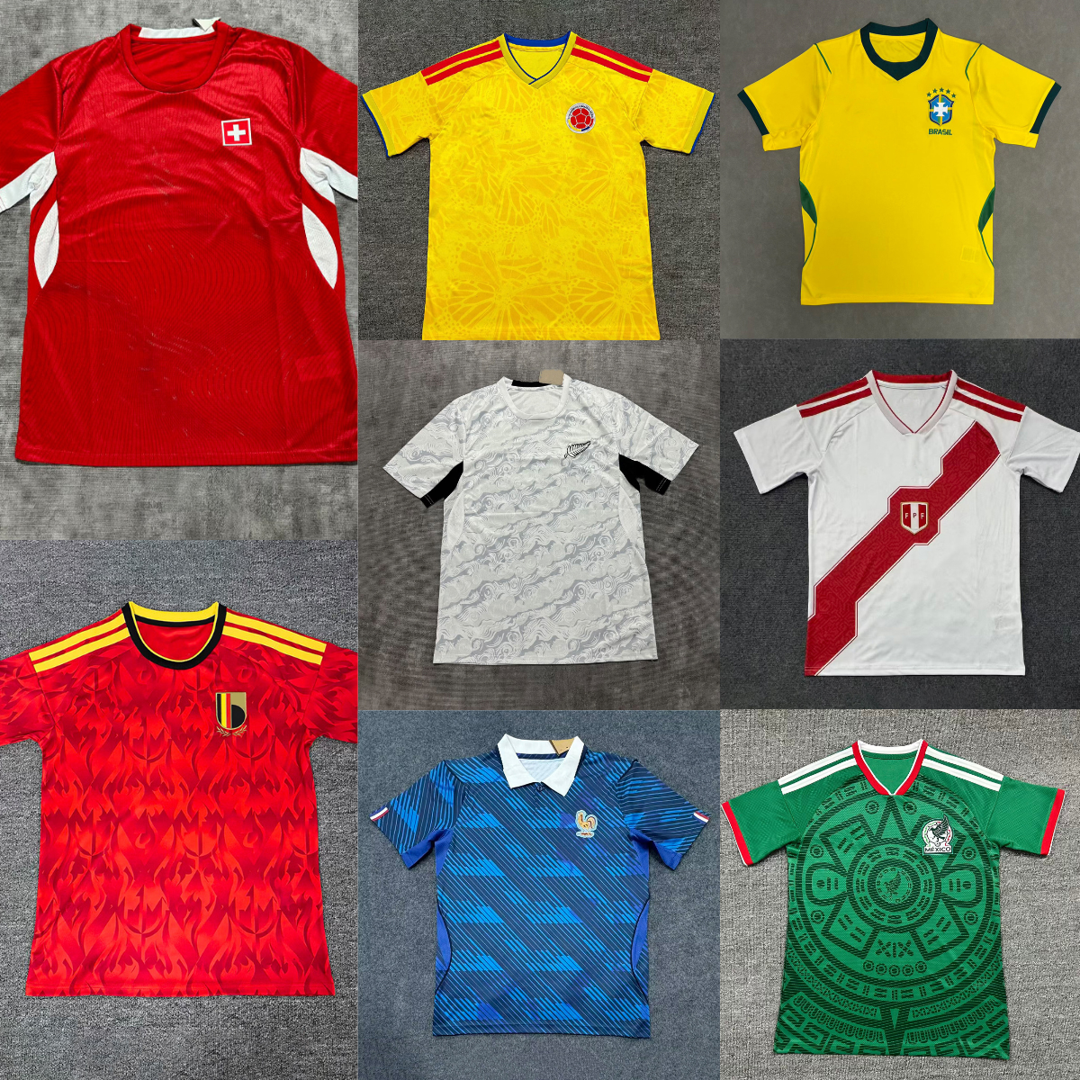 2026 World Cup national team shirt ball suit Germany Greece Spain Brazil France Mexico England Switzerland Colombia home short sleeve jersey football training suit