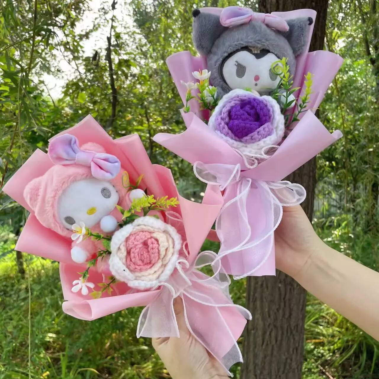 designer Cartoon luxury My Melody Kuromi Cinnamoroll Kt Cat Plush Doll Creative Flower Bouquet Valentine Christmas Graduation Birthday Gift ddmysept d - view 3