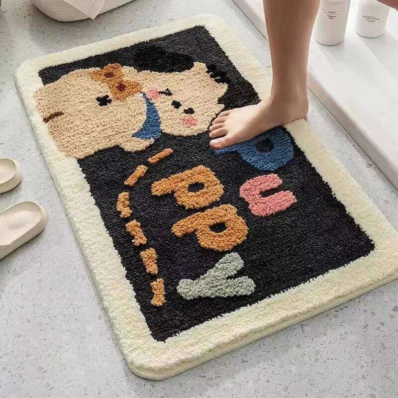 Imitation cashmere carpet, absorbent door anti slip foot bathroom mat, bedroom carpet floor mat