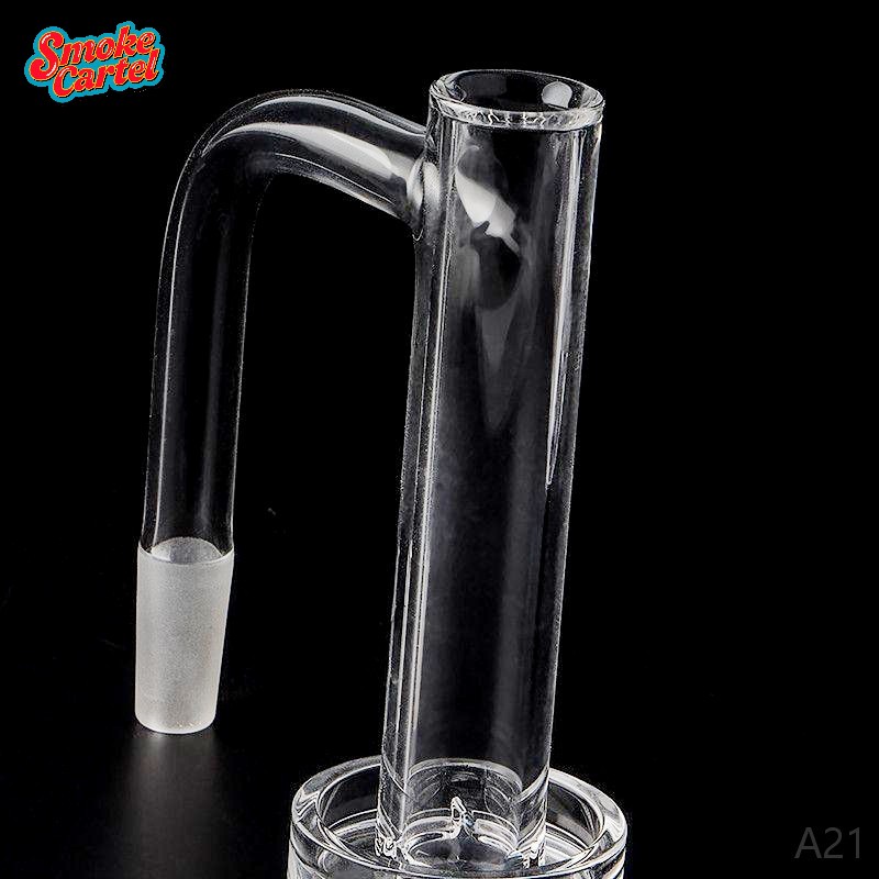 100mm Full Weld XL Control Tower Quartz Banger | 16mmOD Thick Dish 10mm/14mm Male 90°