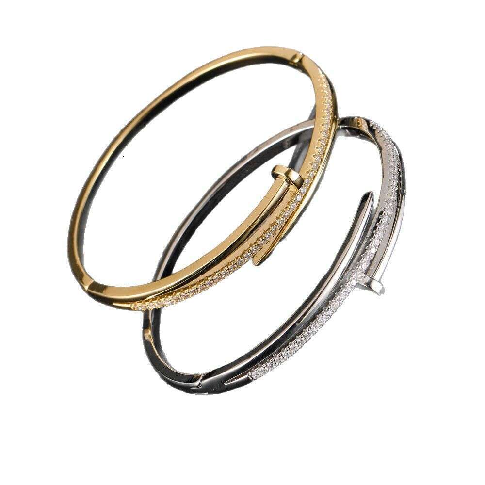 Nail with Zircon for Women, Light Luxury Export Bracelet, Fashionable Commuting Bracelet