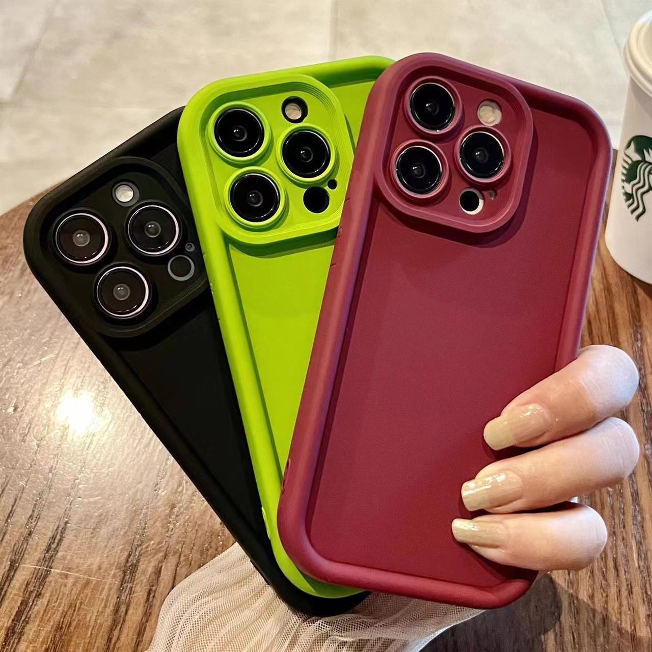 Solid Color Thickened Diamond Sand Case for Apple 17 iPhone 14 Simple 16 15 Pro Anti-Fingerprint
