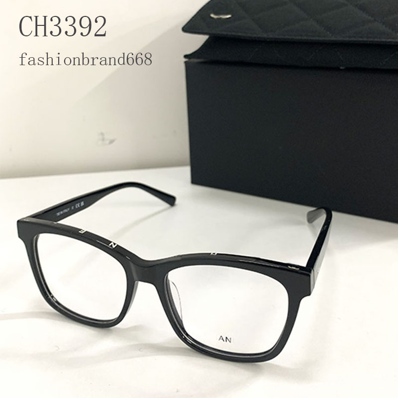 Classic Square Transparent Optical Glasses CH3392 Women Designer Fashion Black Frame Top Letter Casual Trendy Style Top Quality