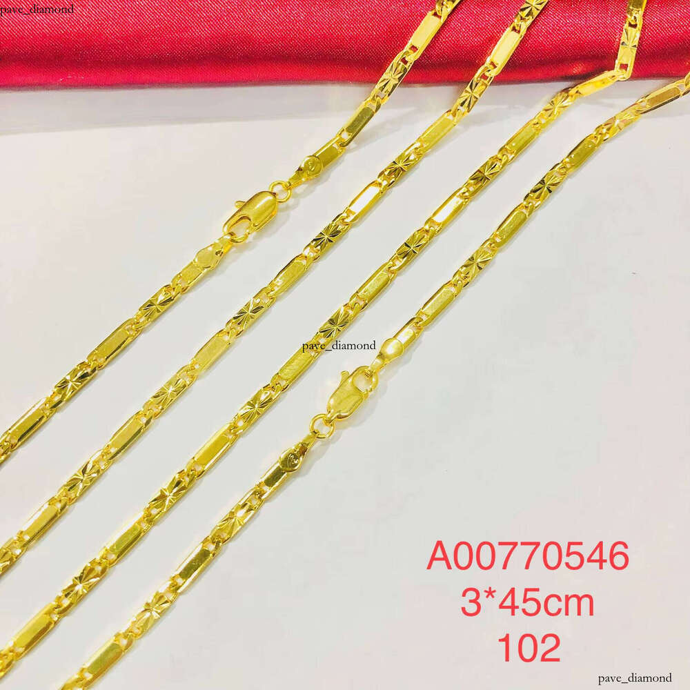 Xuping Cuba Figaro Jewelry Dubai 24K 14K Men's Gold-Plated Chain Necklace