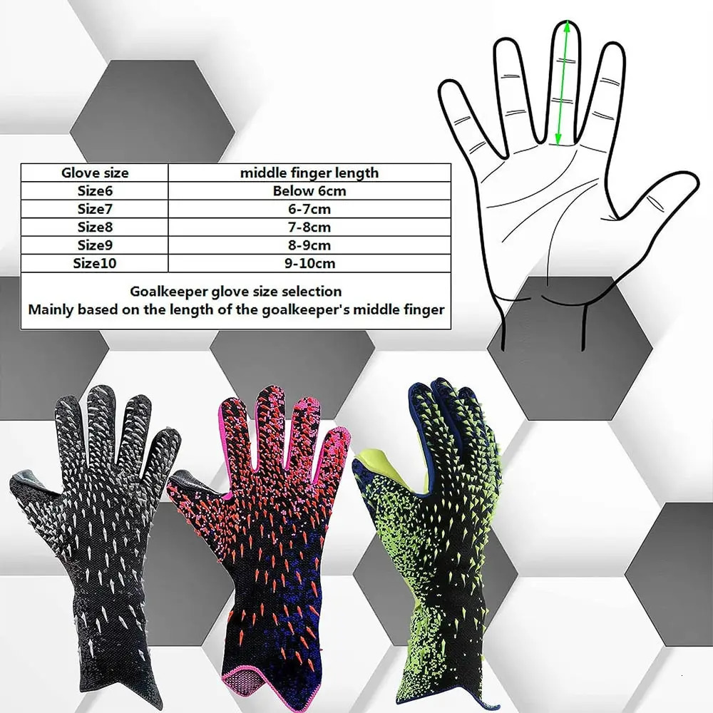 Goalkeeper Gloves Strong Grip for Soccer Goalie with Size 678910 Football Kids Youth and Adult 260106