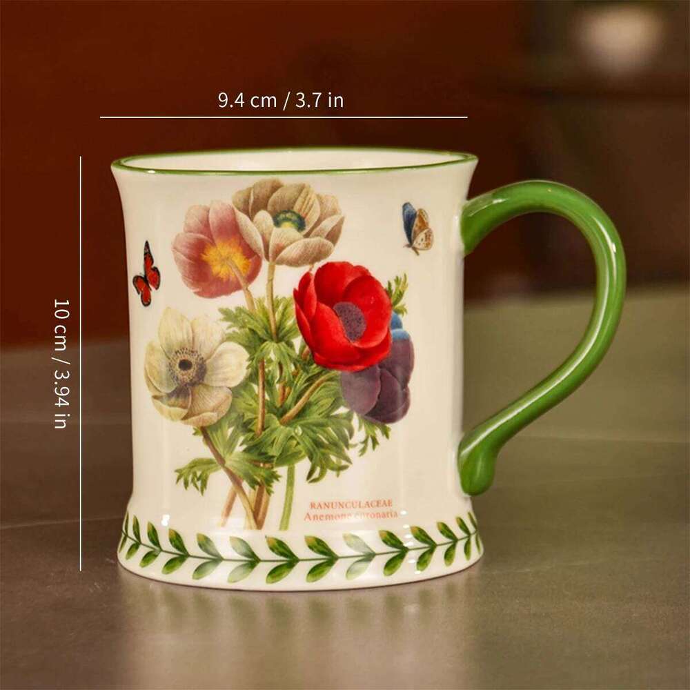 1PC Coffee MugTea CupCreative Hand-Painted Ceramic MugClassic Drinking Mug with HandleSuitable for Hot or Cold Beverages