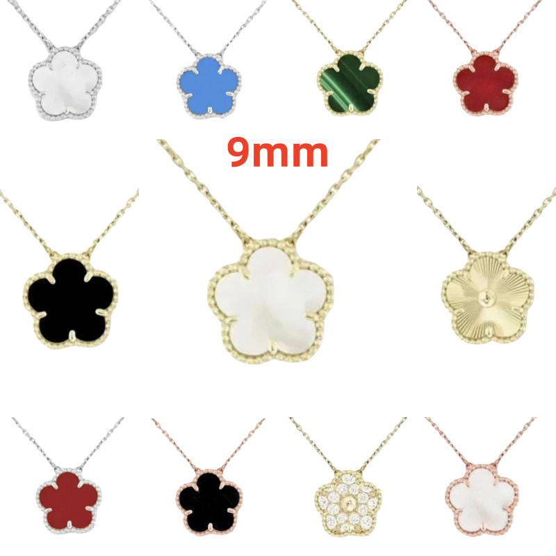 9mm mini pendant sailormoon designer women stainless steel jewelry small flower onyx mother of pearl clover necklace gift