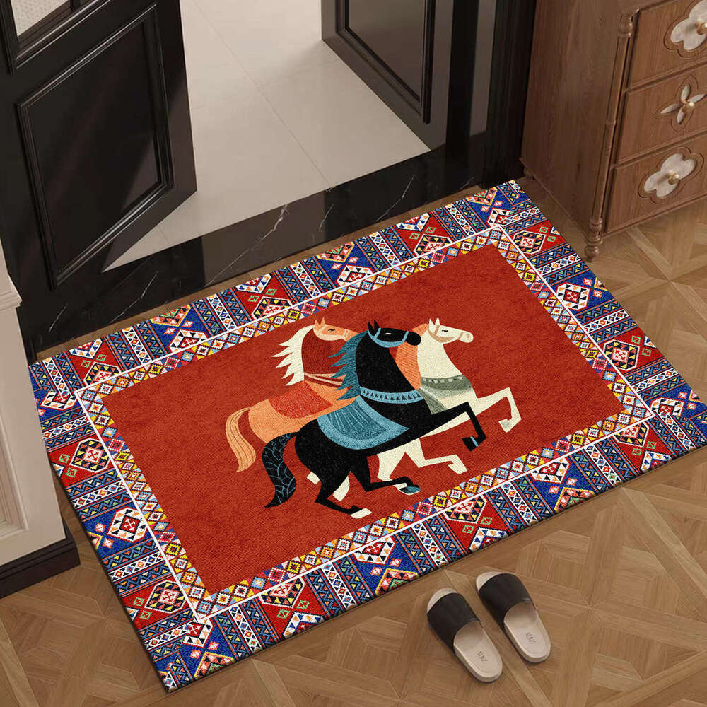 Door Mat Vintage Entrance Durable Non Slip Carpet Easy Clean For Living Room Bedroom Kitchen Bathroom Dining Room