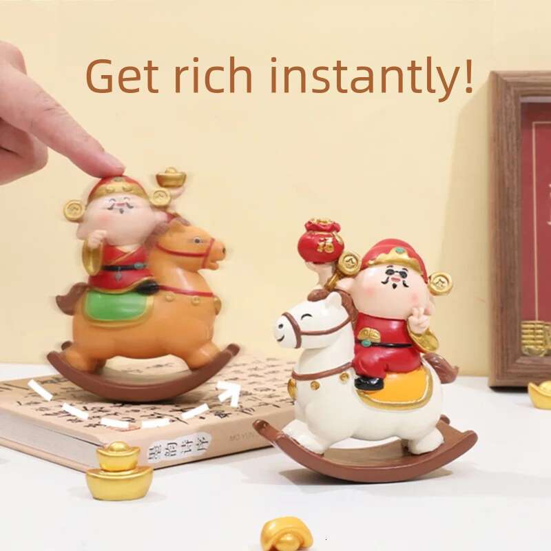 2026 of the Horse Wealth on Horseback God Figurine Cute Chinese Lucky Decor New Year Mascot Good Fortune Gift ornament
