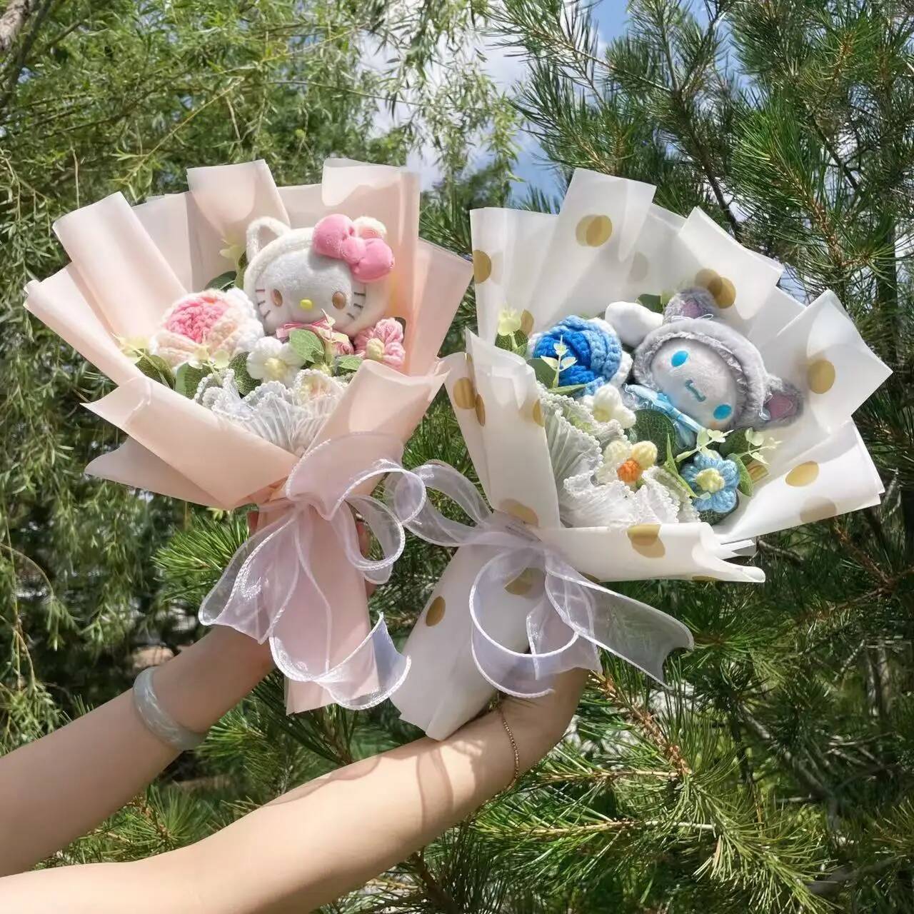 designer Cartoon luxury My Melody Kuromi Cinnamoroll Kt Cat Plush Doll Creative Flower Bouquet Valentine Christmas Graduation Birthday Gift ddmysept d - view 7