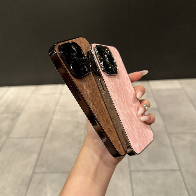 Compatible iPhone 17 Phone Case 13 Electroplated Leopard Print Apple 15 Full Coverage Lens Film 14 Pro