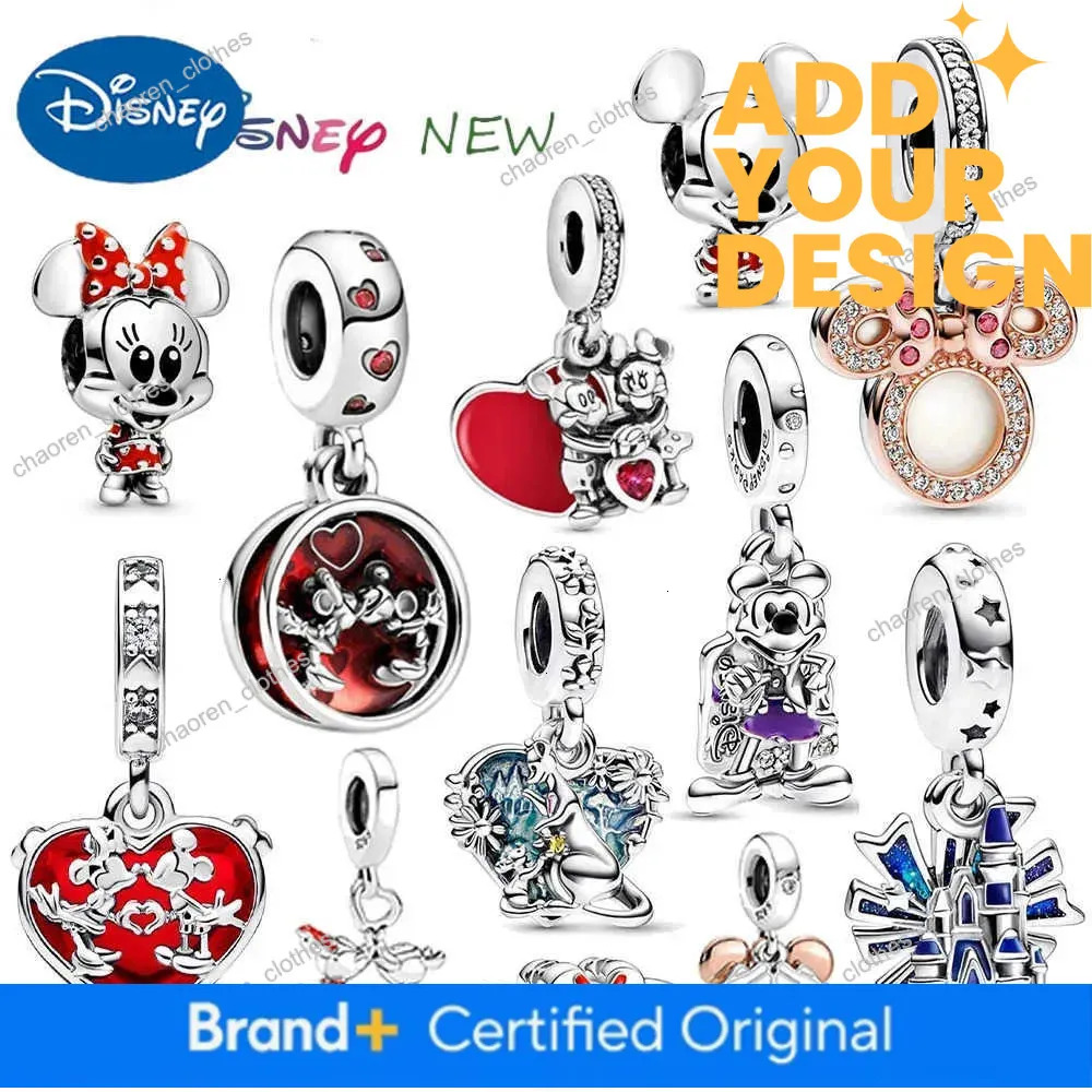 Designer necklace New custom Disney Mickey Mouse Minnie Collection Charm Kissing Love Beads DIY Bracelets Jewelry Womens Gift luxury bracelet