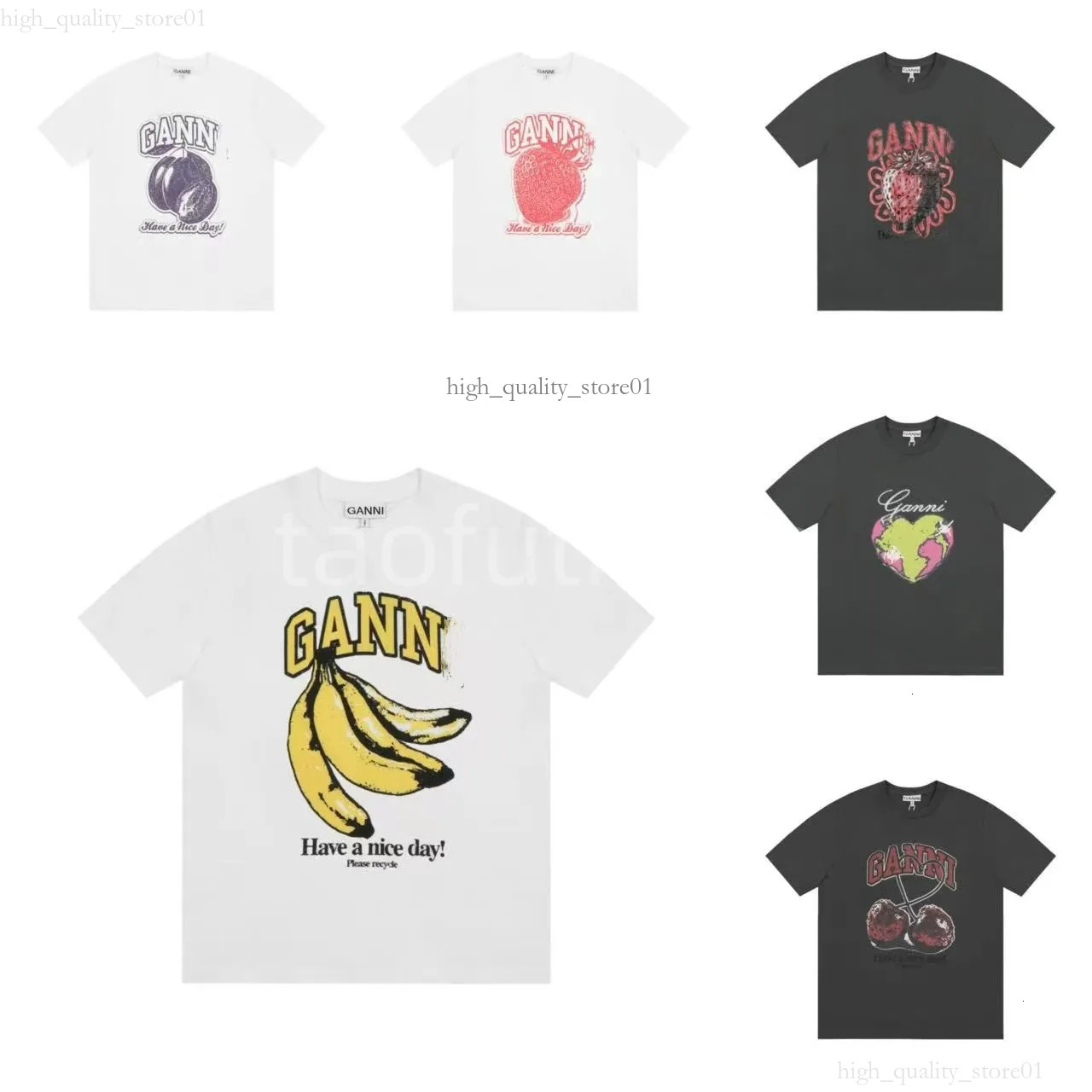 Gannitshirt T Shirt Peach Graphic T-Shirt 2026 Summer Women Clothing Short Sleeve Tees Fashion Gannitop Tee Shirt Female Streetwear T-Shirts 245