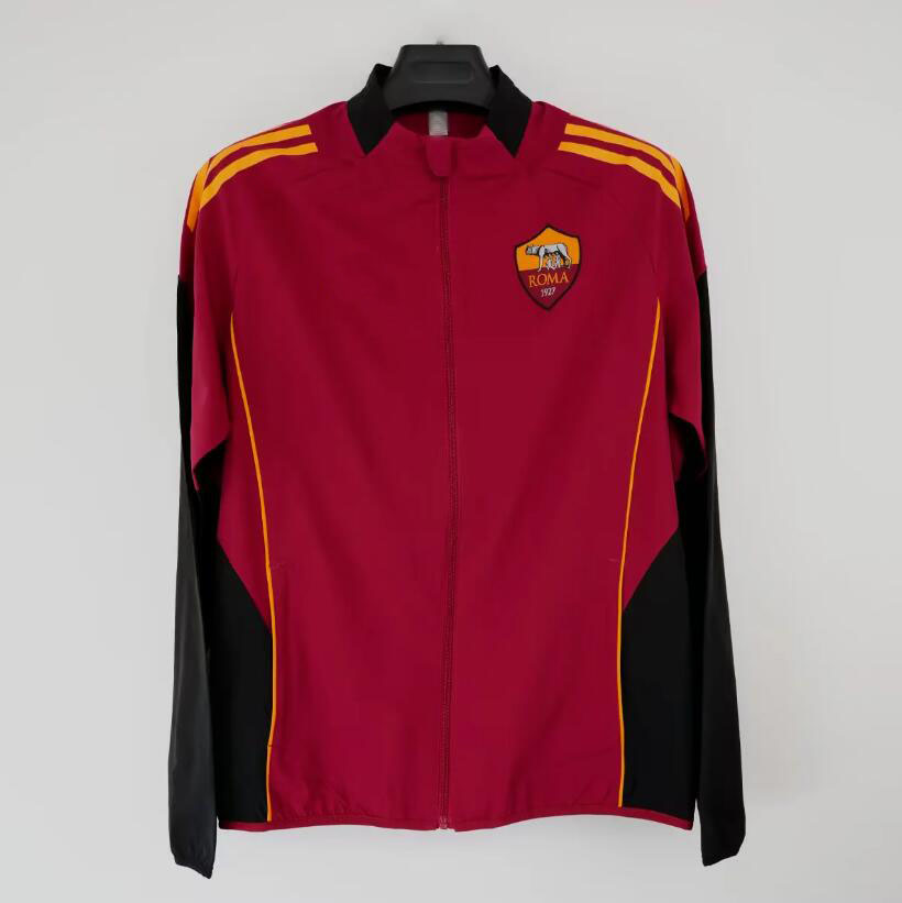 2025 2026 Roma Men's Kids kit Soccer tracksuit 25 26 LUKAKU TOTTI Soccer Tracksuits Half Zipper Long Sleeve Football Training Uniform Chandal Survetement