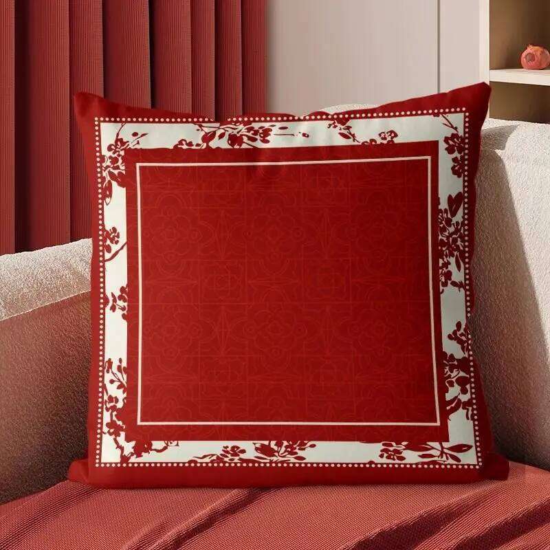 Home decoration Chinese flower and bird pattern cushion suitable for wedding seats, pillows, bed backrests, waist pads, bedrooms, cars, sofas, Pillow 