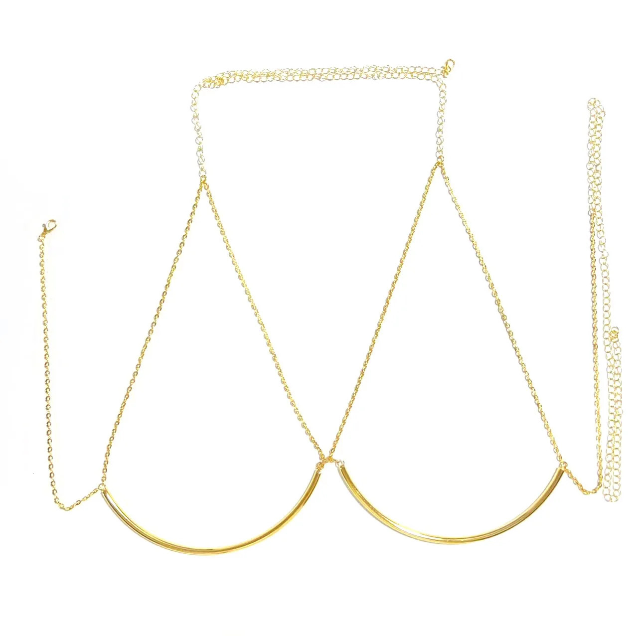 Sexy Bikini Metal Chest Bracket Body Jewelry Bra Chain For Women Rave Body Lingerie Dress Accessories Top Banquet Breast Support 260109