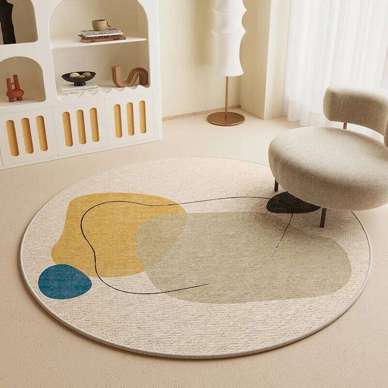 60CM Modern Round Faux Wool Area Rug Soft Living Room Bedroom Home Decor Floor Mat Carpet Sofa Computer Chair Foot Pad