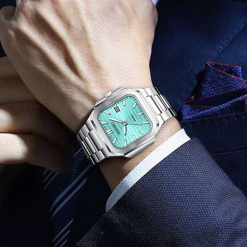 BANGWEI LIGE Top Brand Luxury Watch Square Stainless Steel Quartz Watches For Men Fashion Waterproof Luminous Wristwatch Man 26W0117