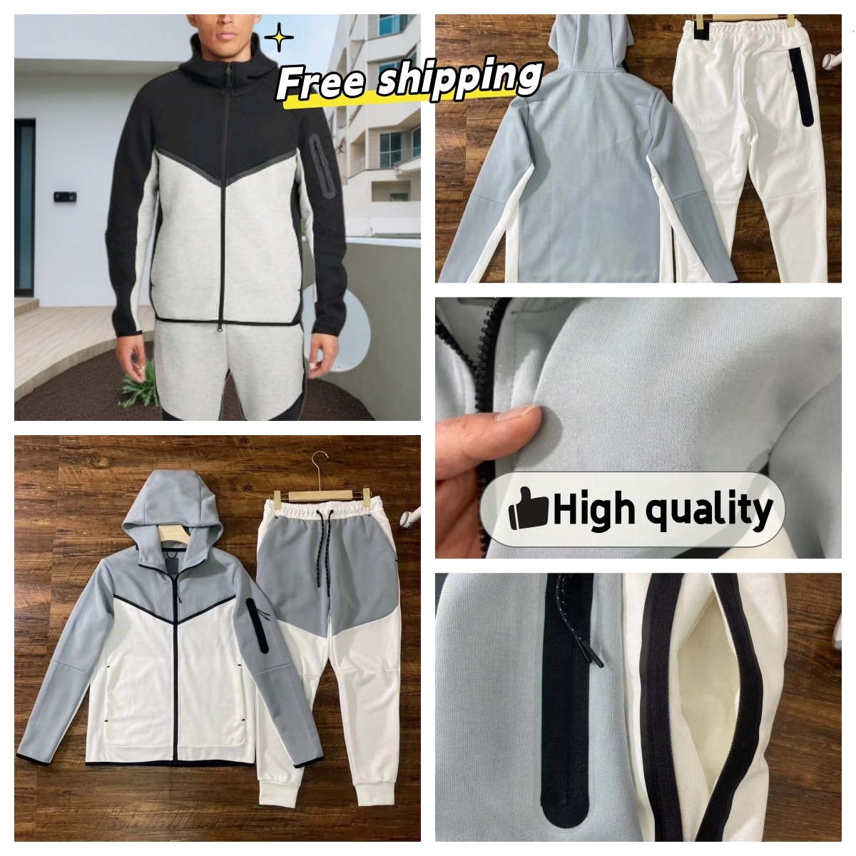 Designer niketechfleece tracksuit Mens sports jogging suits running quick dry sportswear tech fleece Two piece set of outerwear and pants soccer jersey e8