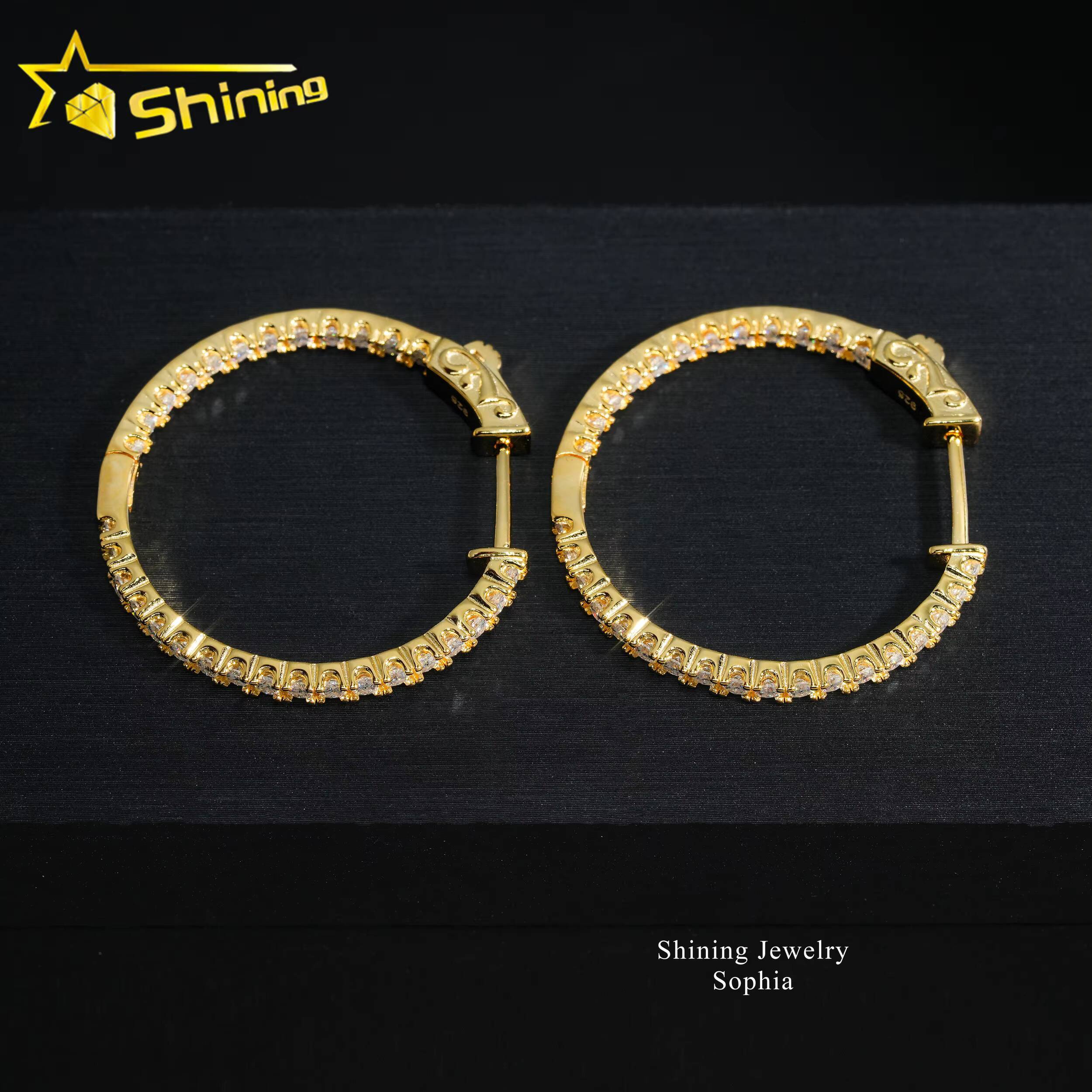Factory Price Big Hoop Iced Out Moissanite S925 Earring for Women Diamond Earrings Vvs Moissanite Earrings