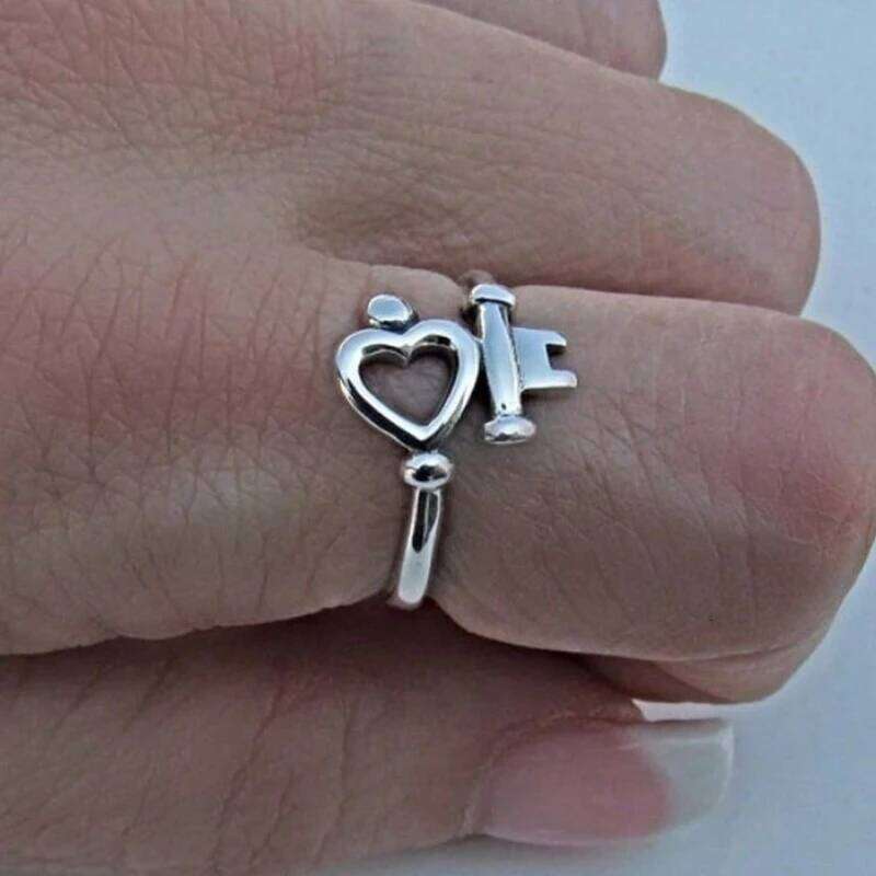 Retro Elegant Bohemian Heart-Shaped Promise Ring Women's Romantic Suitable For Valentine's Day Casual Wear Mother's Day,Gift