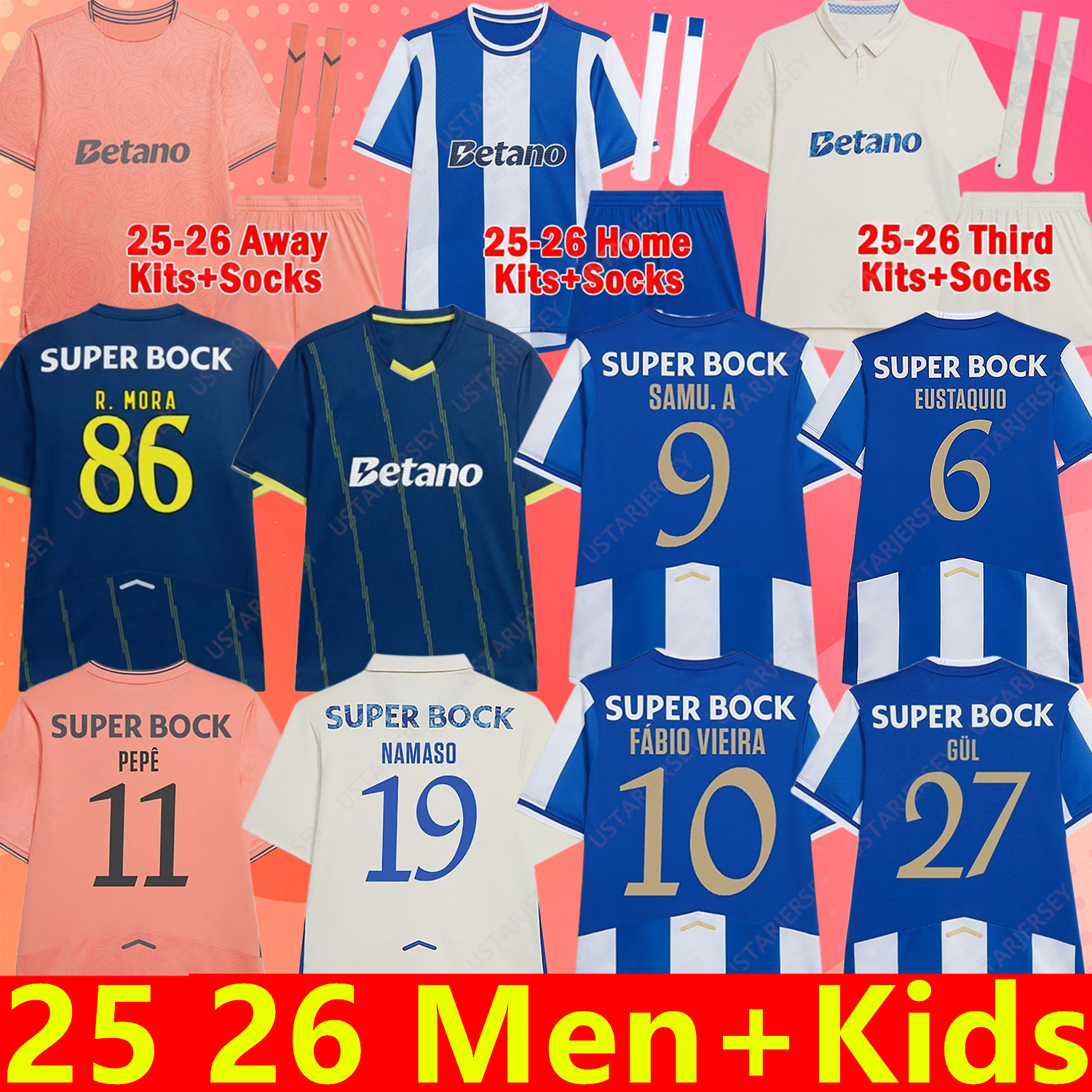 2025 2026 PORTO football jerseys SAMU. A fan tops T-shirts new dragon fans player version 25 26 R. MORA PEPE D. COSTA VARELA FROHOLDT KIWIOR GABRI VEIGA goalkeeper kids