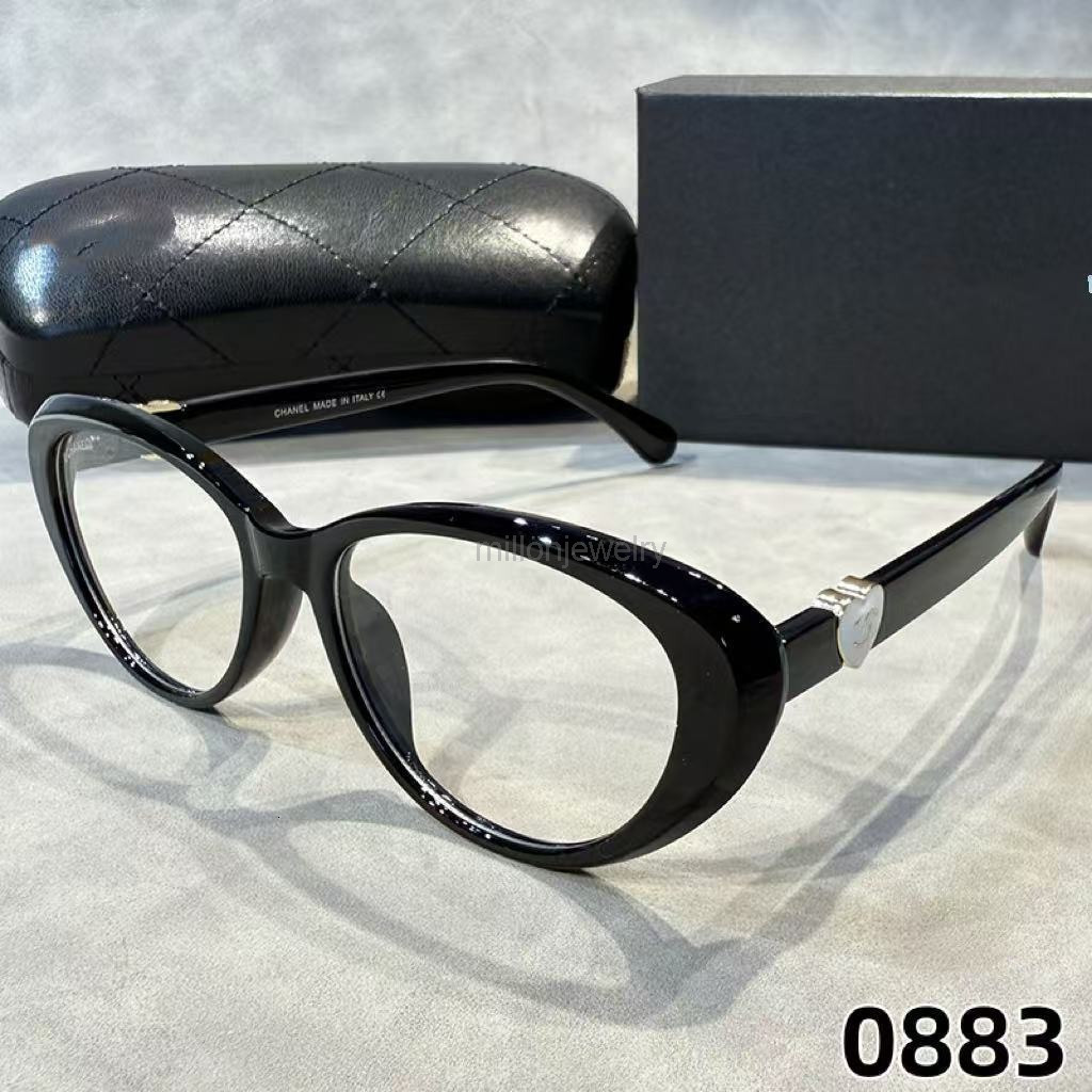 With box designer sunglasses channels Modern Cat Eye Shape Non-Prescription Glasses Frame Red Book 3466 Plain Glasses
