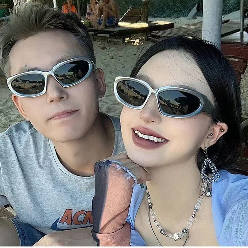 Fashion Exquisite Goggles Future Technology Glasses Concave Shape Trendy Cool Sun Protection Sunglasses