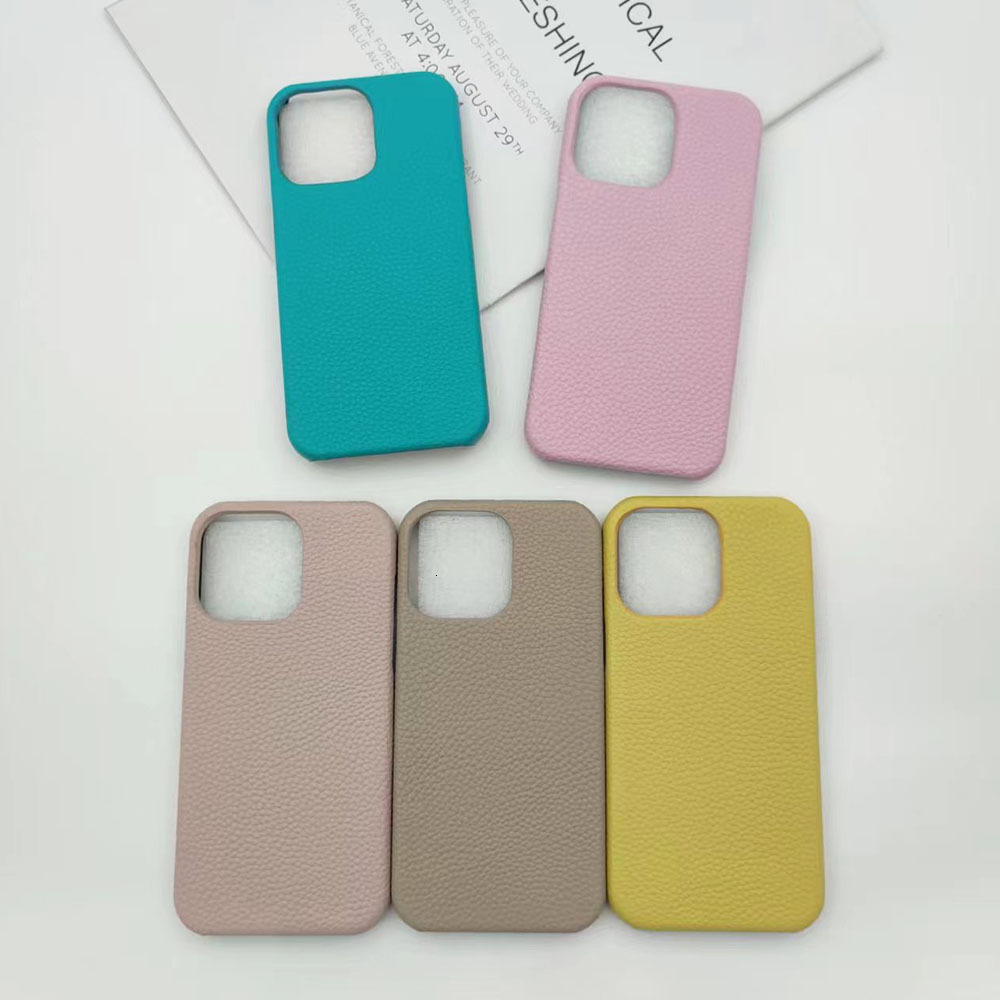 New Litchi Pattern Compatible with 15/17 Apple Half-Pack 16pro/16promax Phone Case