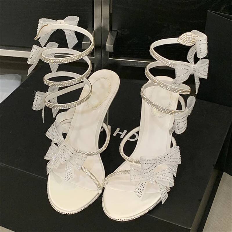 Eilyken 2026 New Summer Sexy Butterfly knot Ankle Strap Sandals Women Open Toe Thin Heels Wedding Stripper Shoes ddmysaturn
