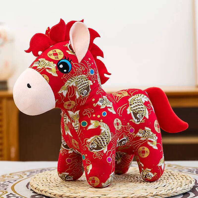 1PC New Year's Mascot Horse-shaped Plush Stuffed Doll 20cm Cloth Horse 2026 Family Atmosphere Decoration Holiday Supplies