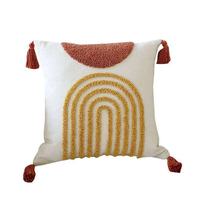 1Pc 45X45 Modern Geometric Diamond Throw Plush 3D Embroidery Bohemian Cushion Cover Decorative Sofa Pillow Case