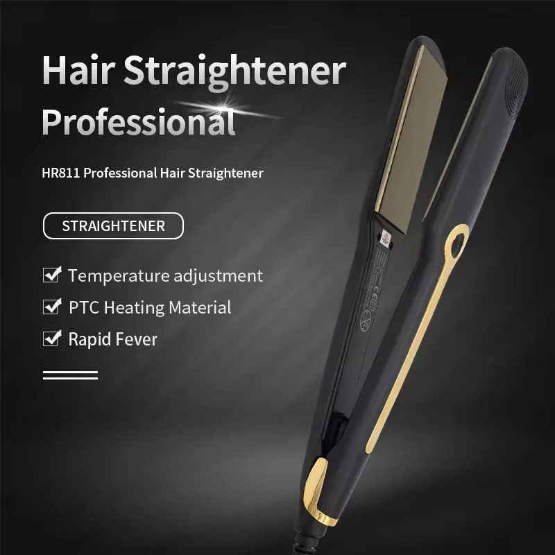 Hair Straightener Professional Ceramic Flat Iron Negative Ion Wide Plate Temperature Adjustable Straightening Iron 260113