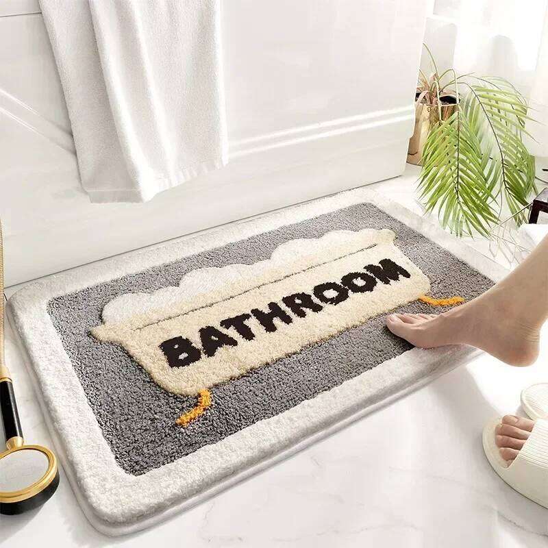 Bathroom anti slip soft artificial wool carpet, quick drying anti fouling bathroom carpet, shower bathtub, bathroom, household floor mat