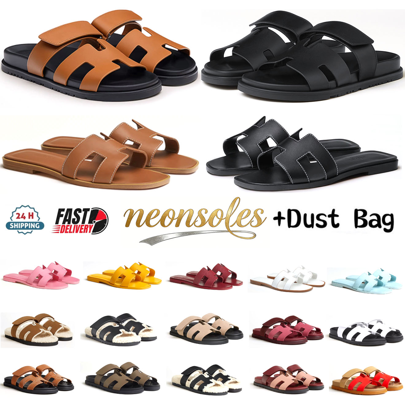 Chypre Designer plush slippers sandals Best Quality Sliders Outwear Leisure Vacation beach flat bottom sandale slides size 35-46