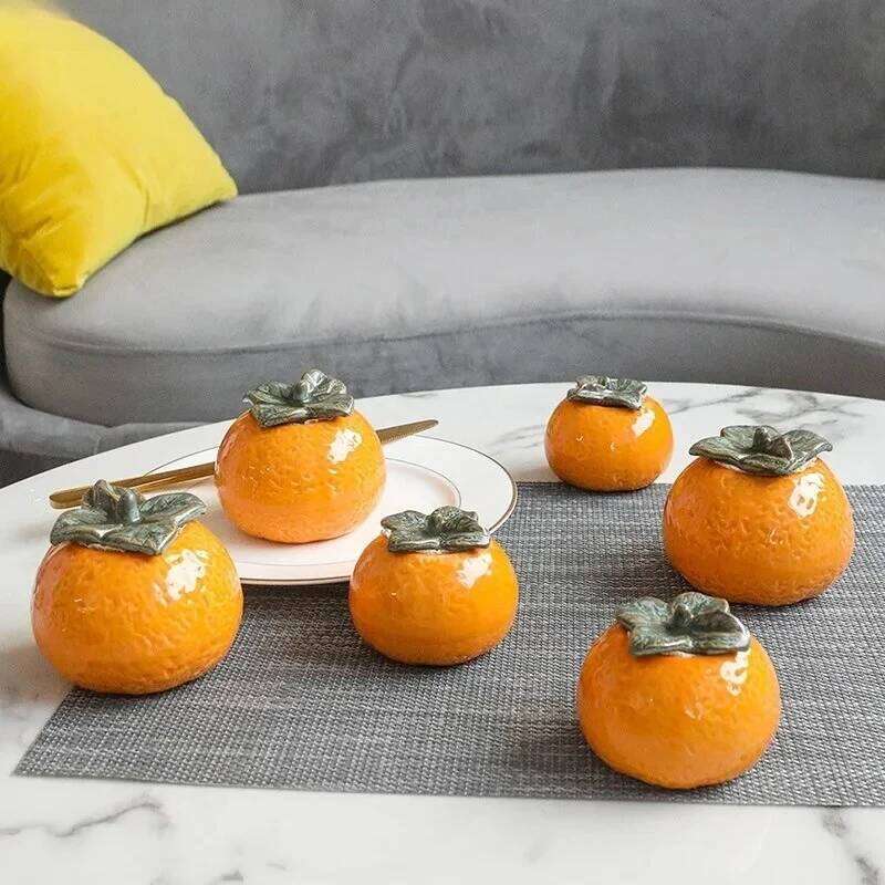 Creative Orange Design Ceramic Storage Tank Kitchenware Sealed Jar with Lid for Coffee Tea Snacks Pantry Countertop Storage Bottle Airtight Container