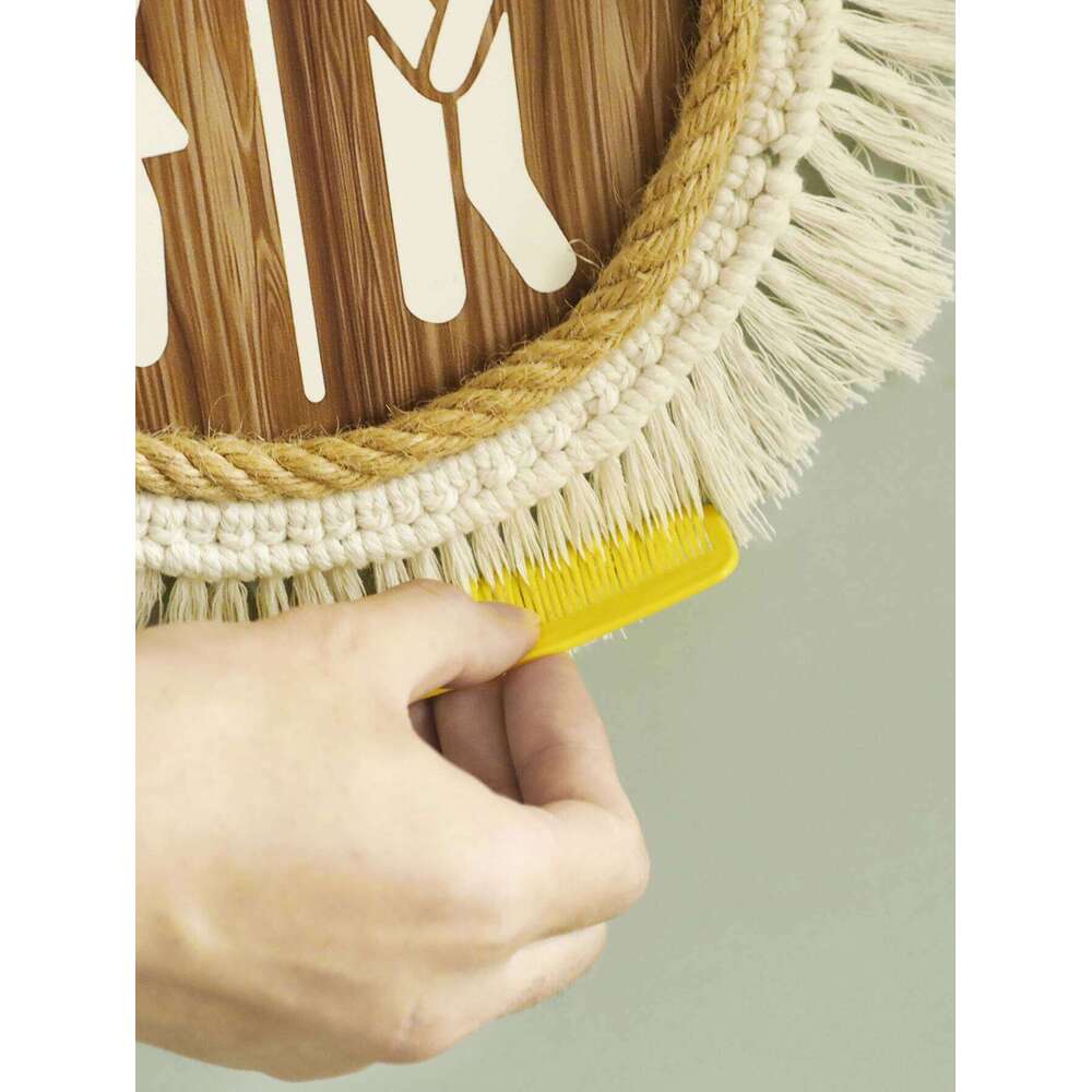 Wall Macrame Sign Round Toilet Decor Men Women Bathroom Symbol Plaque Wooden Rustic Hanging Ornament For Restroom Home Decor