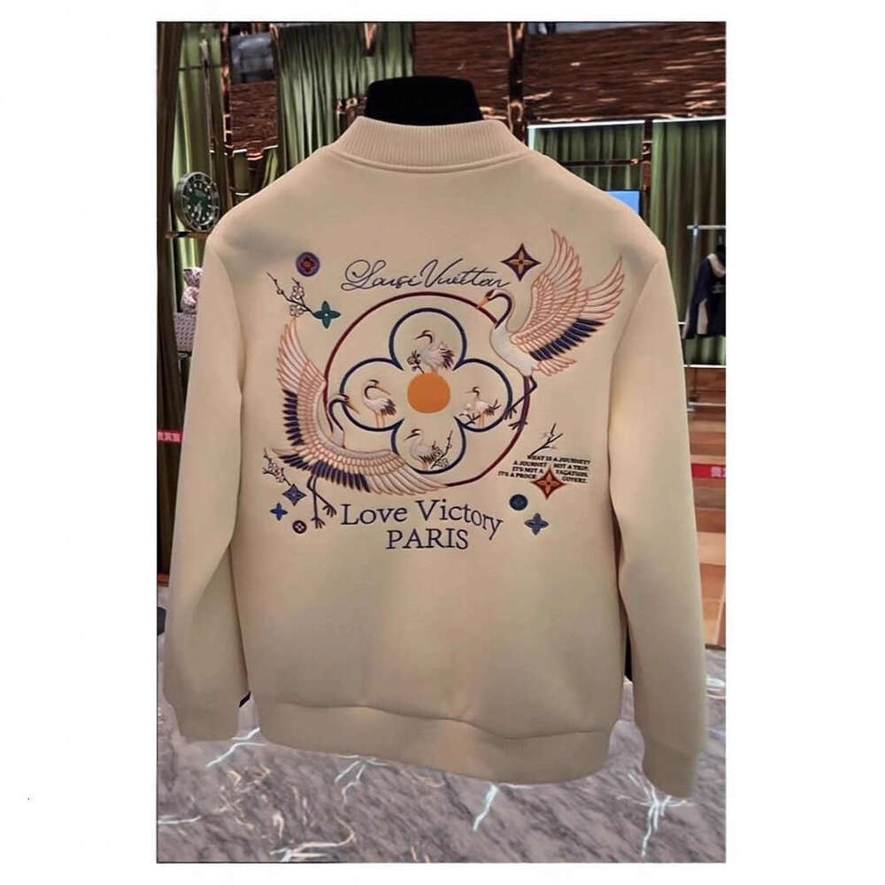 Unisex Autumn Winter High Luxury Heavy Embroidery Heavyweight Baseball Jacket Fleece Lined Stylish Coat National Trend