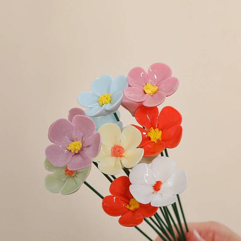 5X luxury Artificial luxury Valentine's Day Ceramic Handmade Fake Flower Creative Art Floral Home Party designer Wedding Garden Decor Valentine&#