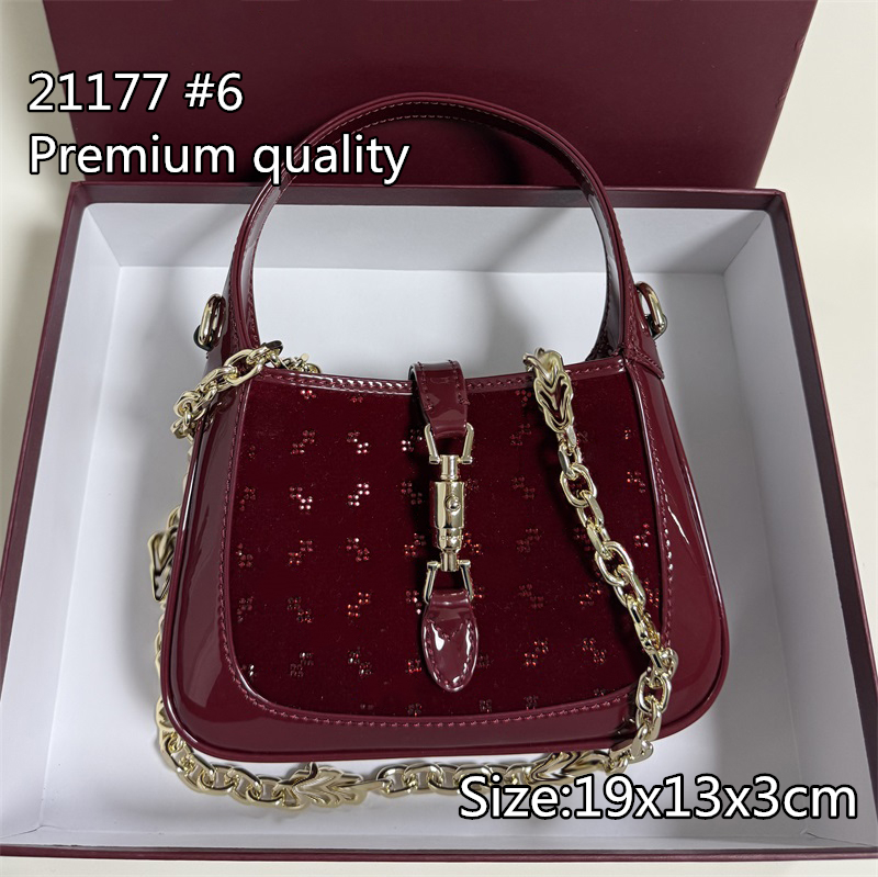 Newest Bag Crystal Letters Genuine Leather Hollow Out Mesh Gold Metal Lock Catch Diamante Decorate