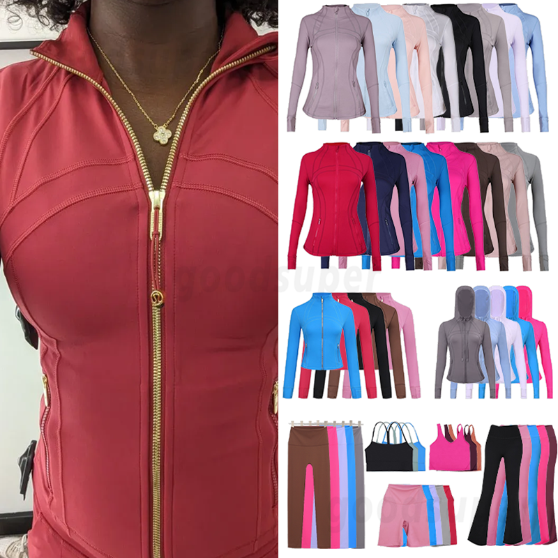 Yoga Sets Fitness luluity lemonic jaket Leggings Sports Bra Soft High Waist Sportswear Pants Gym Running Workout Tracksuits Luluity lemonic shirt sets ql4