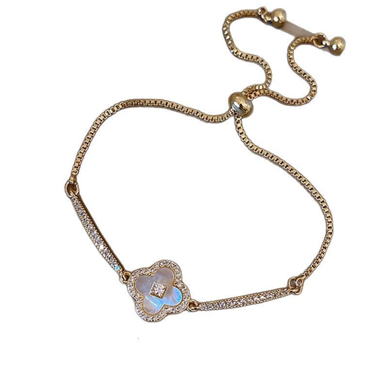 Super Bright Zircon Star Flower Women's Bracelet Fashionable Multi Functional Elegant Bracelet Exquisite Light Luxury High End Feeling Jewelry Wh