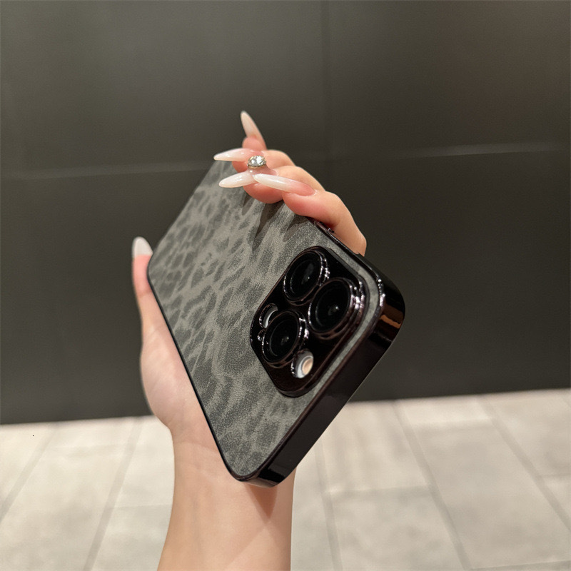 Compatible iPhone 17 Phone Case 13 Electroplated Leopard Print Apple 15 Full Coverage Lens Film 14 Pro