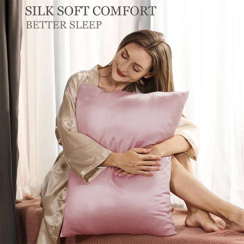 2pcs 100% Natural Mulberry Real Silk Protect Hair Skin Pillowcase Any Size Customized Bedding Pillow Case Cover 26W0117