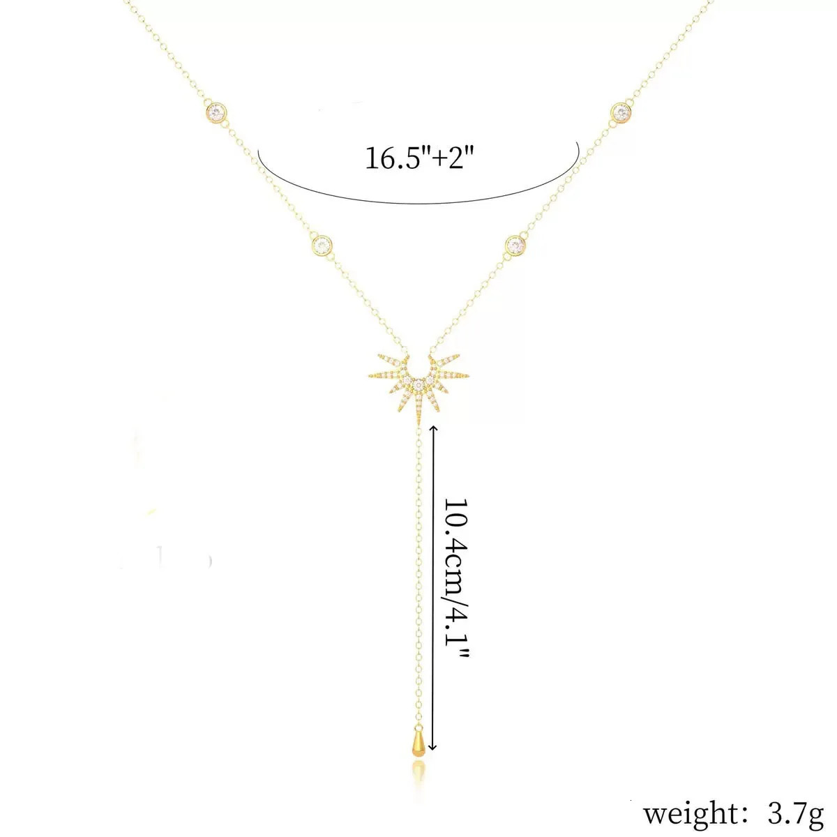 Stainless Steel Y-Shaped Pendant Necklace for Women Girls Elegant Fashion Cubic Zirconia Long Tassel Dangle Choker Jewelry Gifts 260113