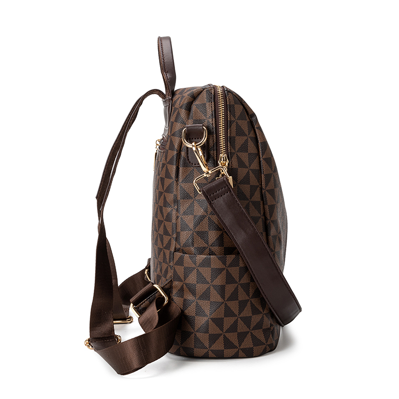 Lacel Urwebin fashionable classic printed backpack large capacity retro anti-theft backpack versatile casual travel bag